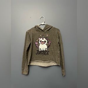 Grey cropped hoodie from Justice